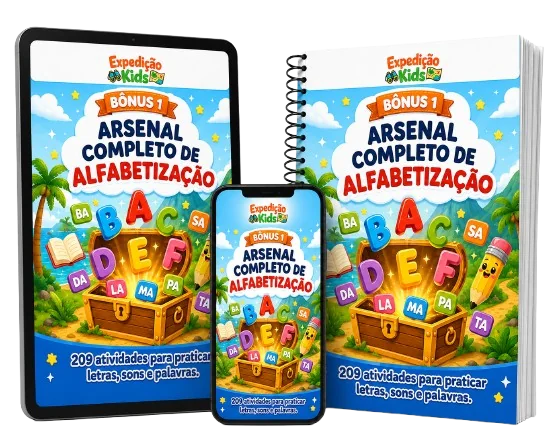 Mockup do Bônus 1 - Arsenal Completo de Alfabetização
