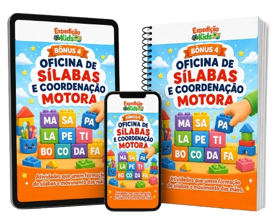 Mockup do Bônus 4 - Oficina de Sílabas e Coordenação Motora